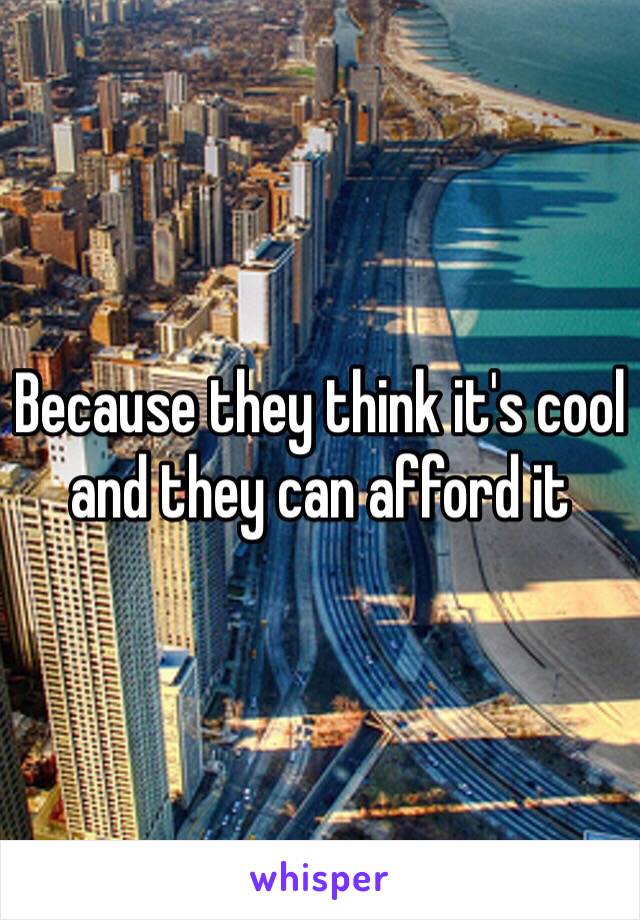 Because they think it's cool and they can afford it 