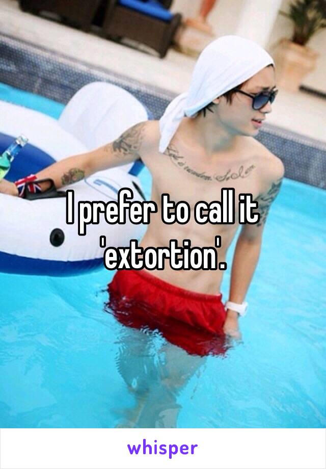 I prefer to call it 'extortion'.