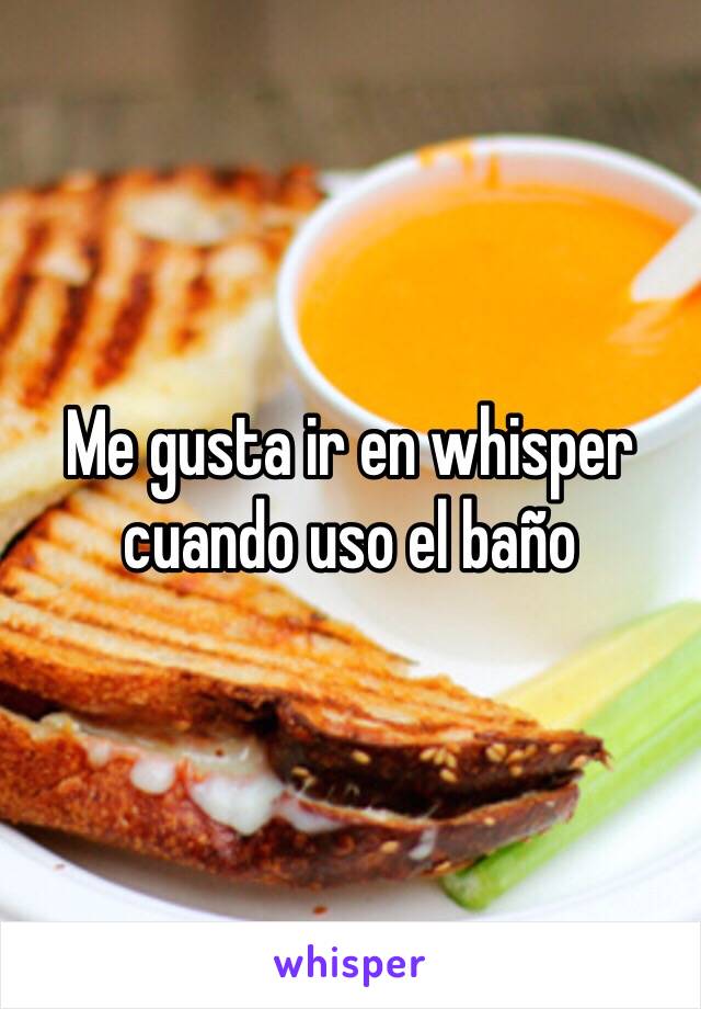 Me gusta ir en whisper cuando uso el baño