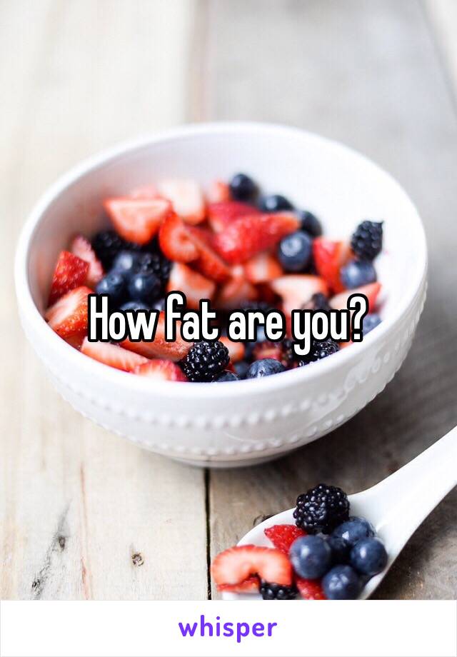 How fat are you?