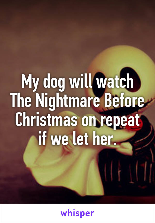 My dog will watch The Nightmare Before Christmas on repeat if we let her.