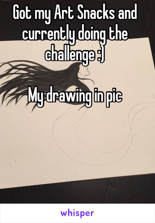 Got my Art Snacks and currently doing the challenge :) 

My drawing in pic