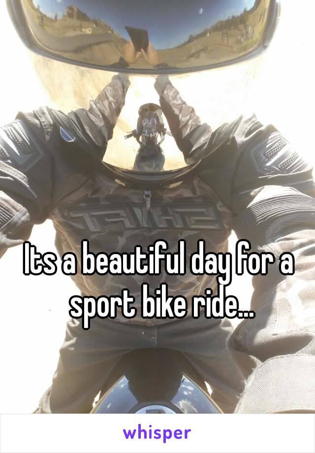 Its a beautiful day for a sport bike ride...