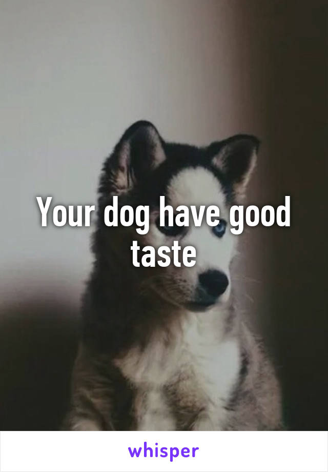 Your dog have good taste