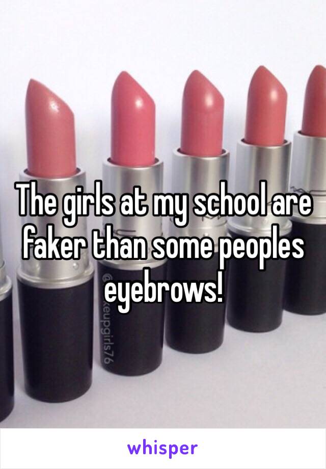 The girls at my school are faker than some peoples eyebrows!