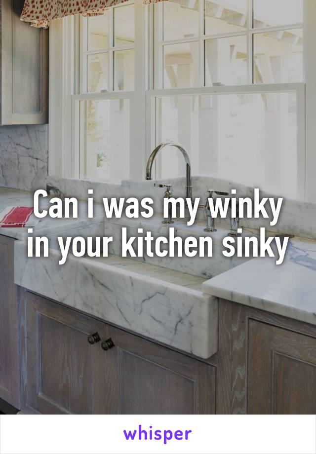 Can i was my winky in your kitchen sinky