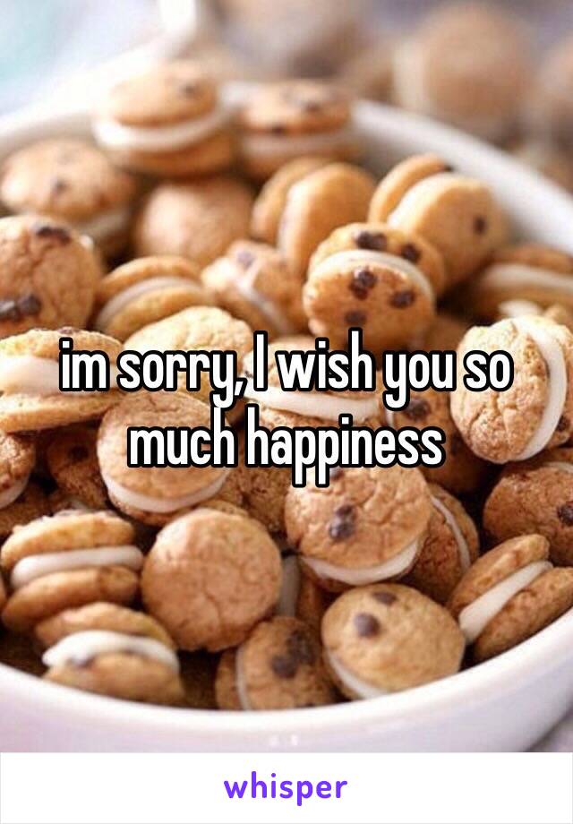 im sorry, I wish you so much happiness