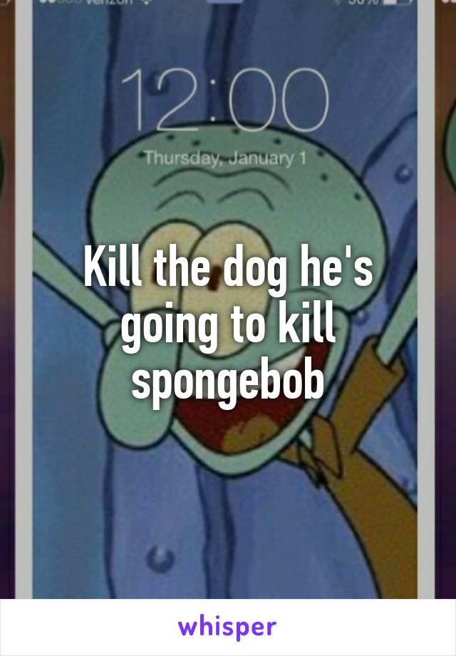 Kill the dog he's going to kill spongebob