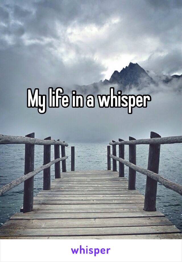 My life in a whisper