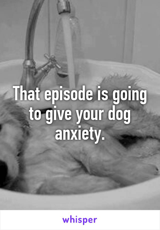 That episode is going to give your dog anxiety.