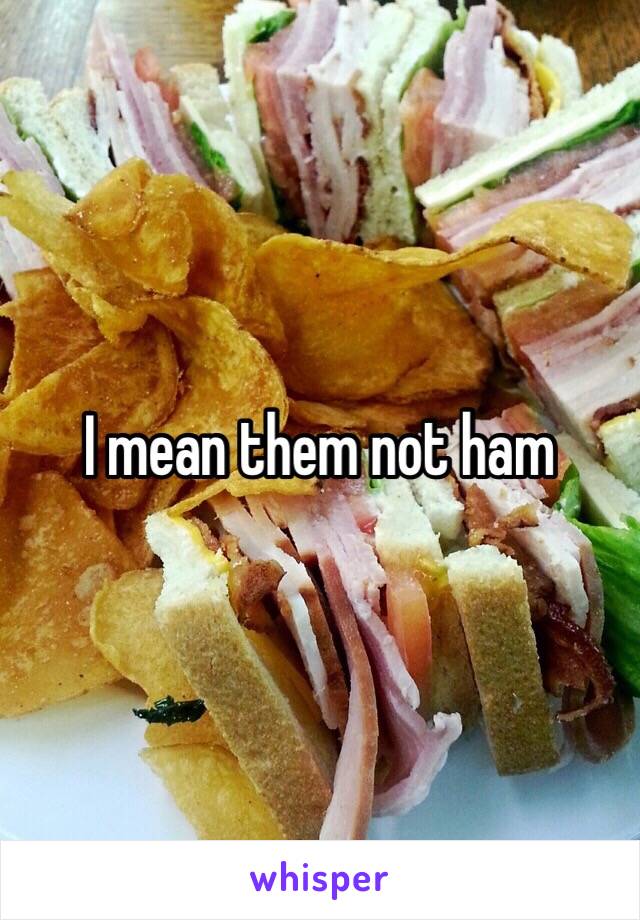 I mean them not ham