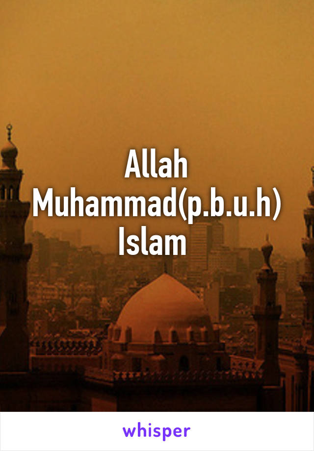 Allah
Muhammad(p.b.u.h)
Islam 
