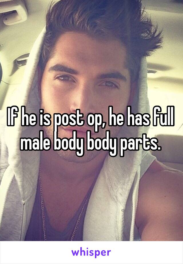 If he is post op, he has full male body body parts.  
