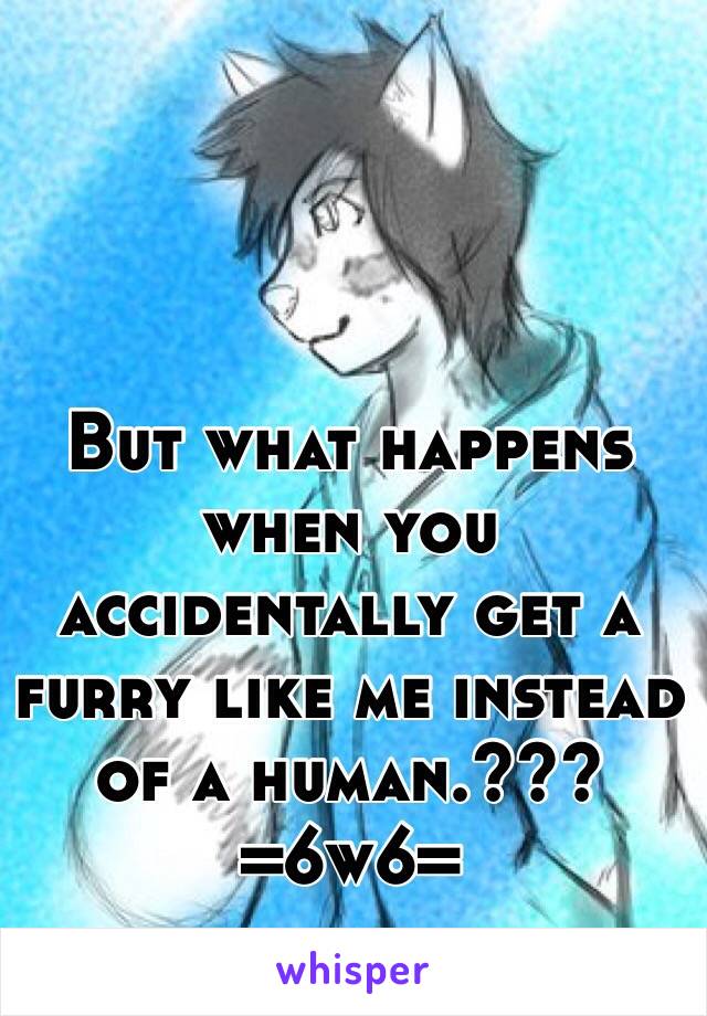 But what happens when you accidentally get a furry like me instead of a human.??? =6w6=