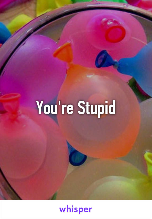 You're Stupid