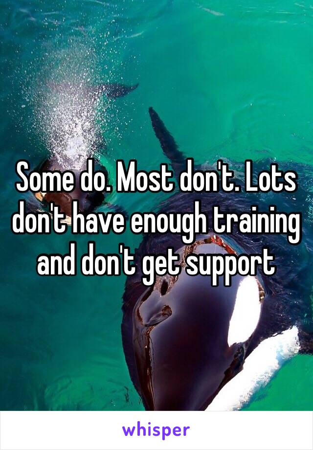 Some do. Most don't. Lots don't have enough training and don't get support