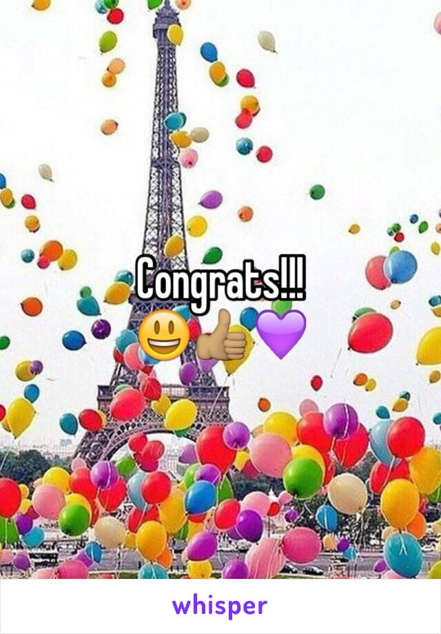 Congrats!!!
😃👍🏽💜