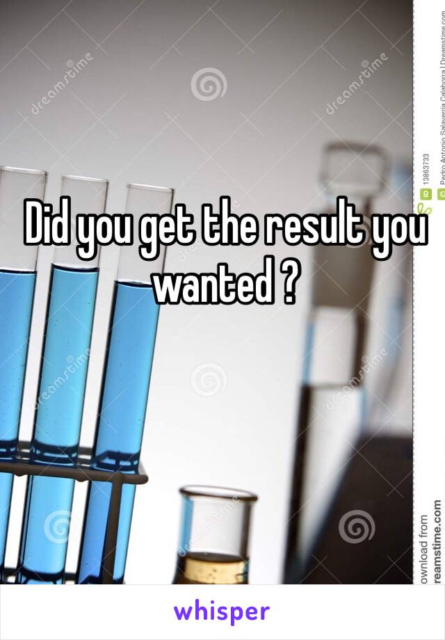 Did you get the result you wanted ? 