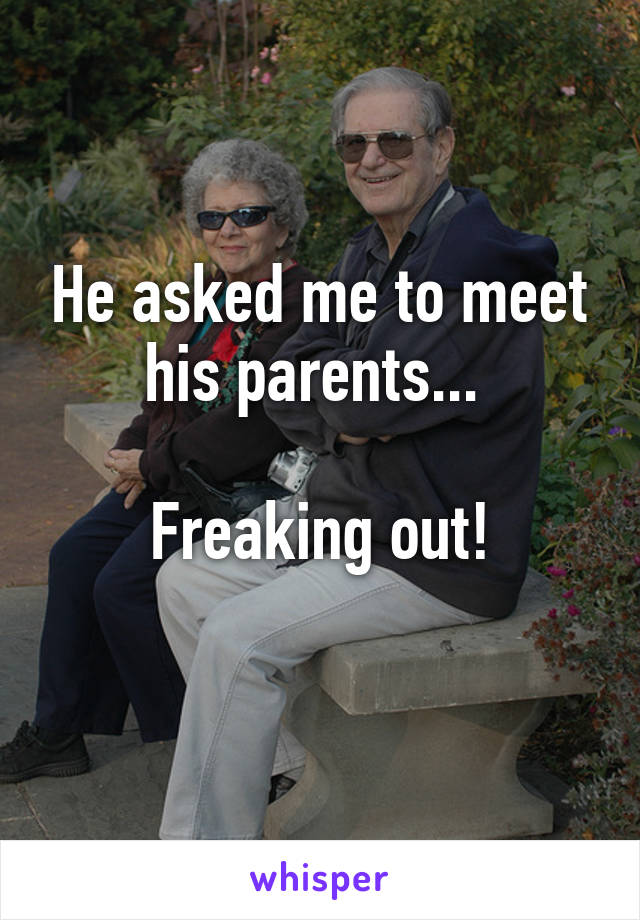 He asked me to meet his parents... 

Freaking out!
