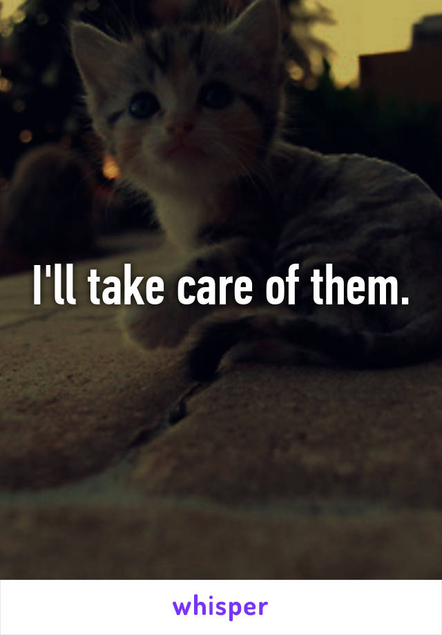 I'll take care of them.
