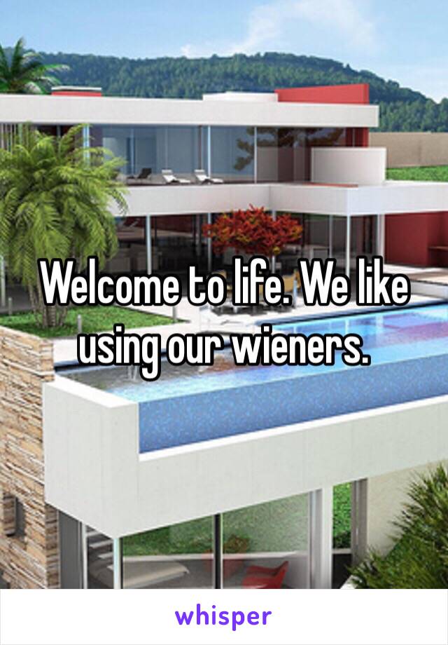 Welcome to life. We like using our wieners. 