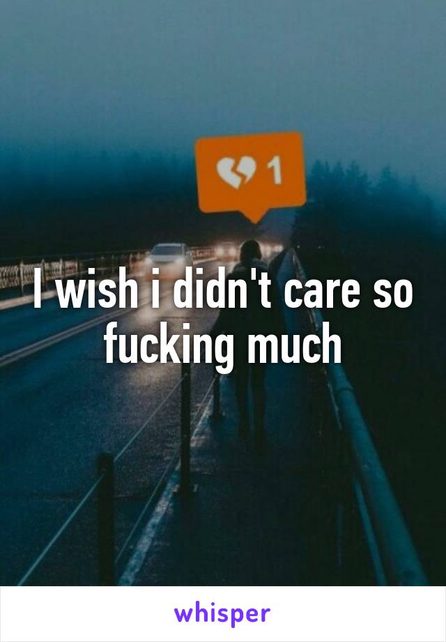 I wish i didn't care so fucking much