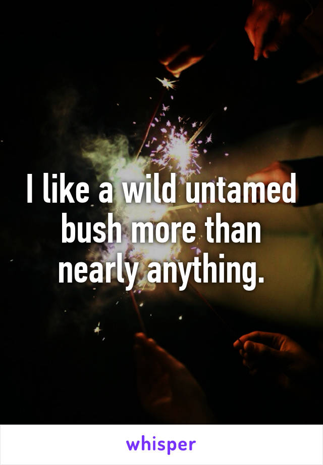 I like a wild untamed bush more than nearly anything.