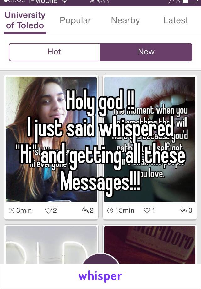 Holy god !! 
I just said whispered 
"Hi" and getting all these Messages!!!