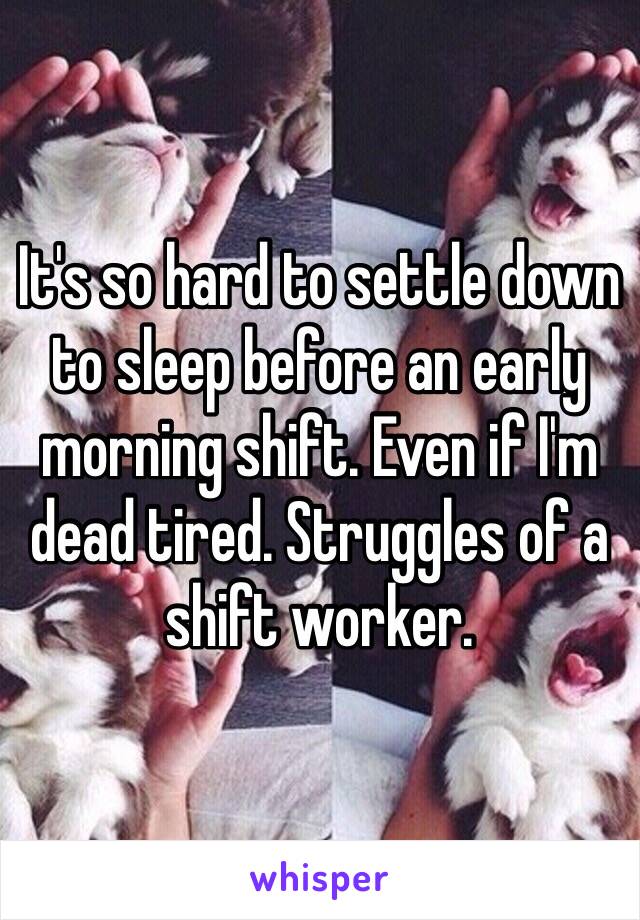 It's so hard to settle down to sleep before an early morning shift. Even if I'm dead tired. Struggles of a shift worker. 