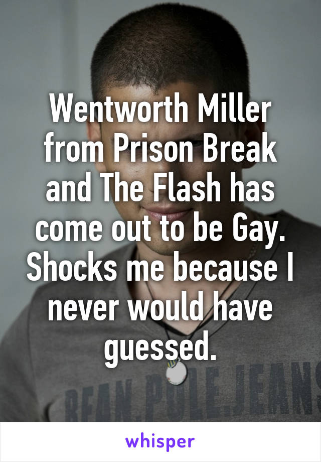 Wentworth Miller from Prison Break and The Flash has come out to be Gay. Shocks me because I never would have guessed.