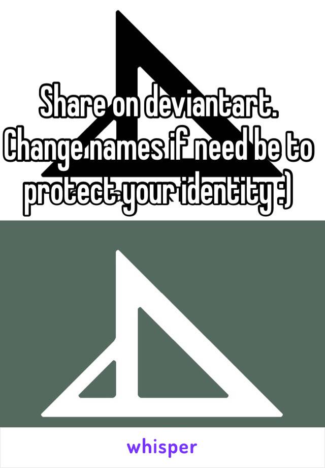 Share on deviantart. Change names if need be to protect your identity :) 