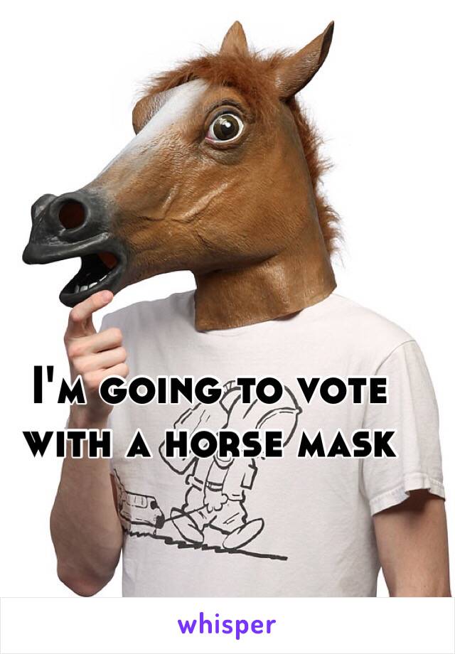 I'm going to vote with a horse mask 