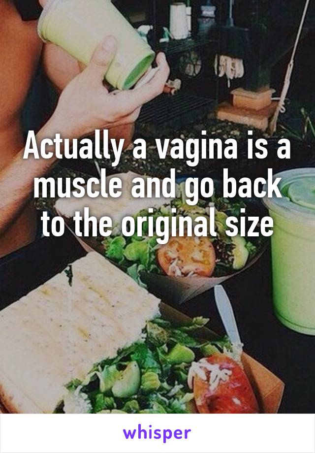 Actually a vagina is a muscle and go back to the original size

