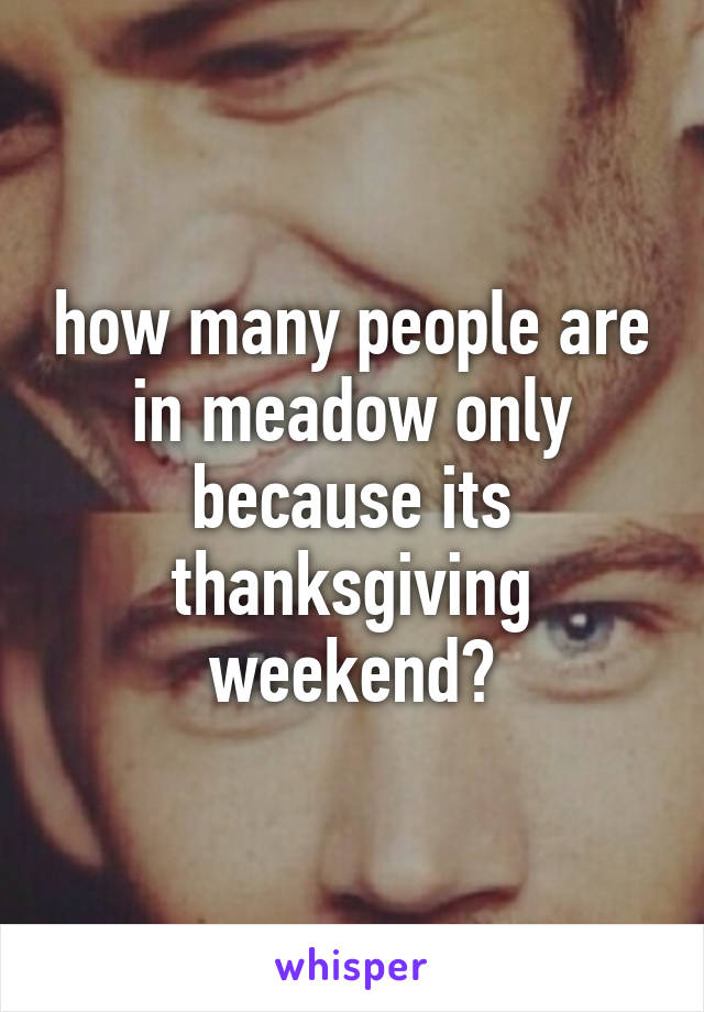 how many people are in meadow only because its thanksgiving weekend?