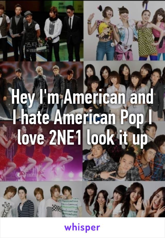 Hey I'm American and I hate American Pop I love 2NE1 look it up