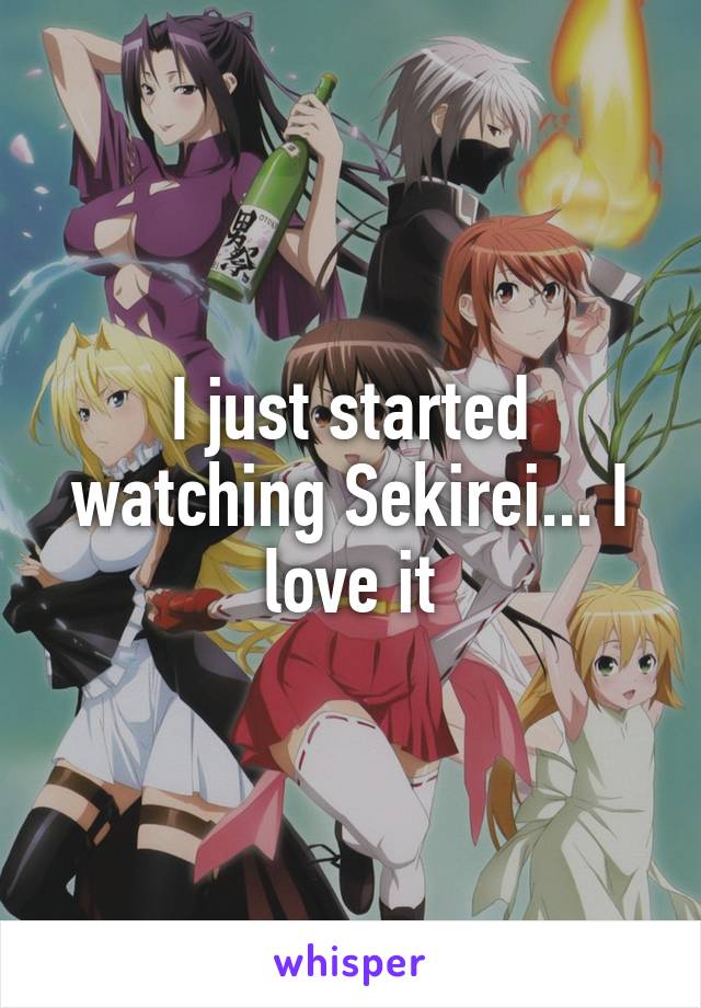 I just started watching Sekirei... I love it