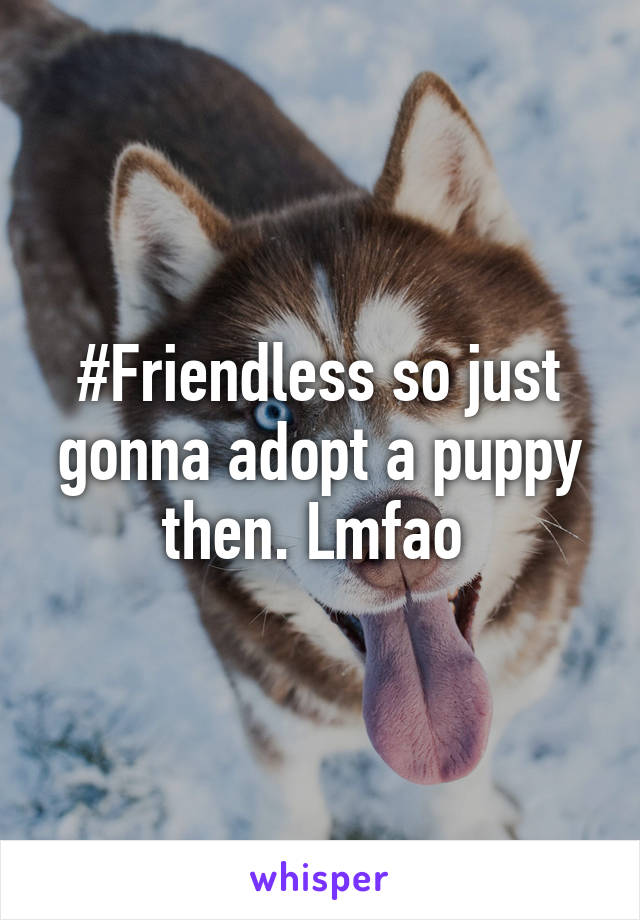 #Friendless so just gonna adopt a puppy then. Lmfao 