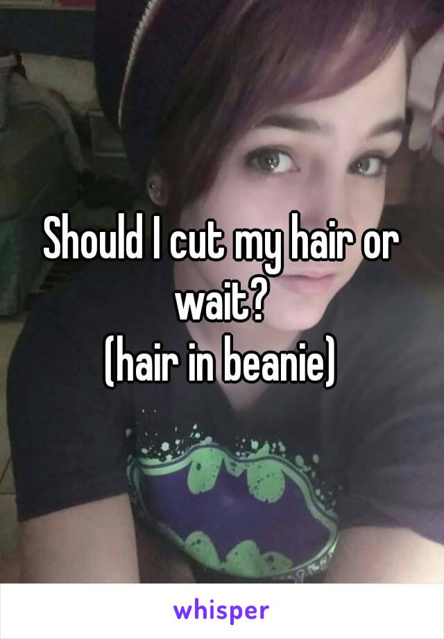 Should I cut my hair or wait? 
(hair in beanie)