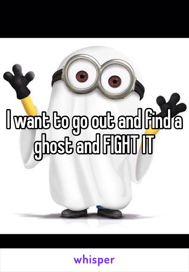 I want to go out and find a ghost and FIGHT IT