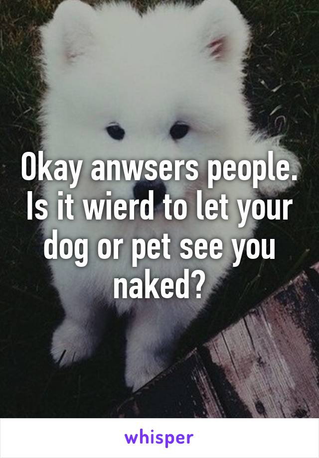 Okay anwsers people. Is it wierd to let your dog or pet see you naked?