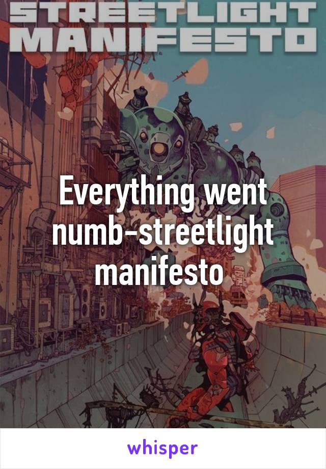 Everything went numb-streetlight manifesto 