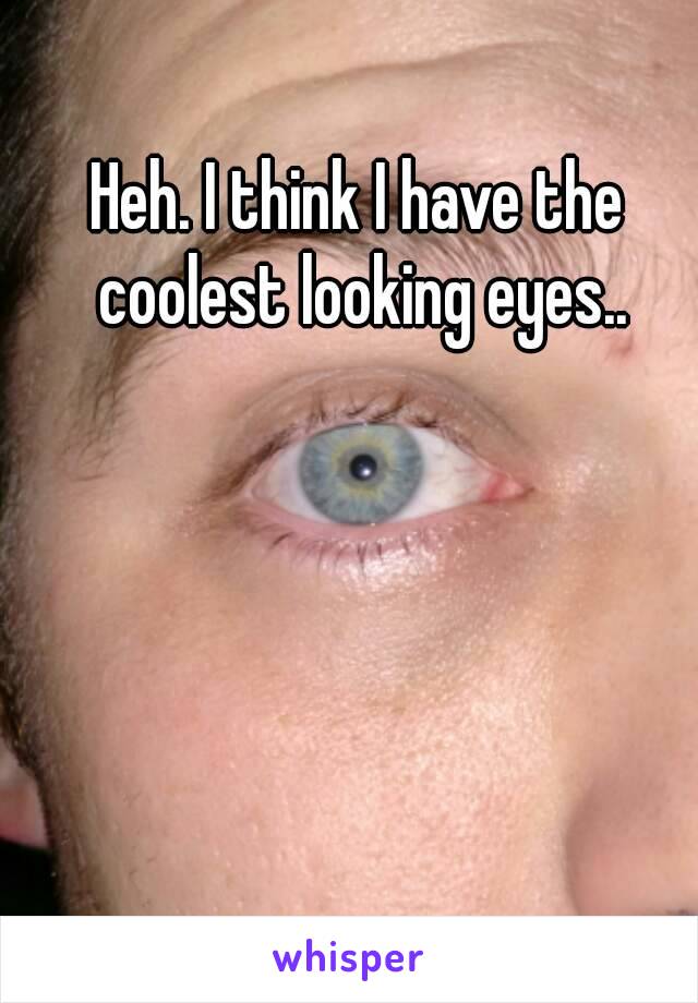 Heh. I think I have the coolest looking eyes..