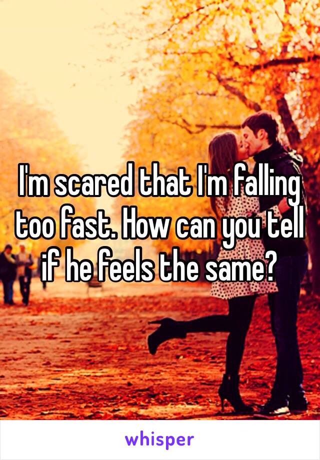 I'm scared that I'm falling too fast. How can you tell if he feels the same? 