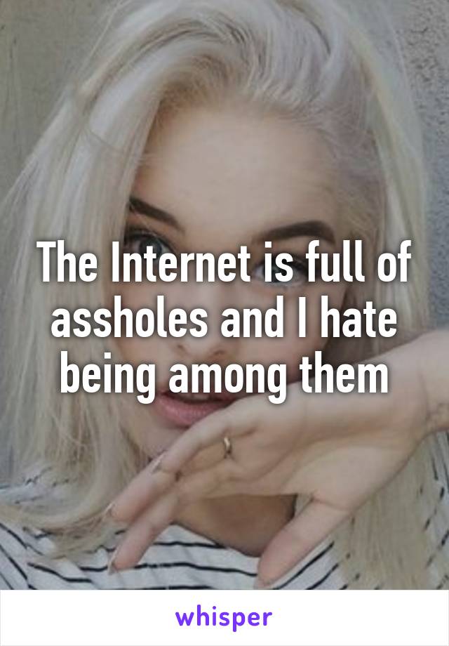 The Internet is full of assholes and I hate being among them