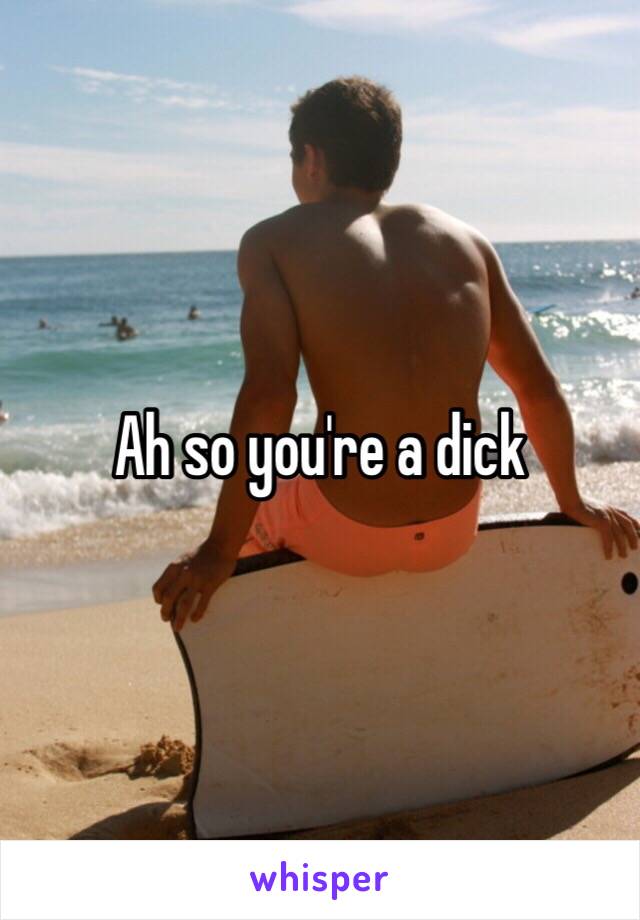 Ah so you're a dick