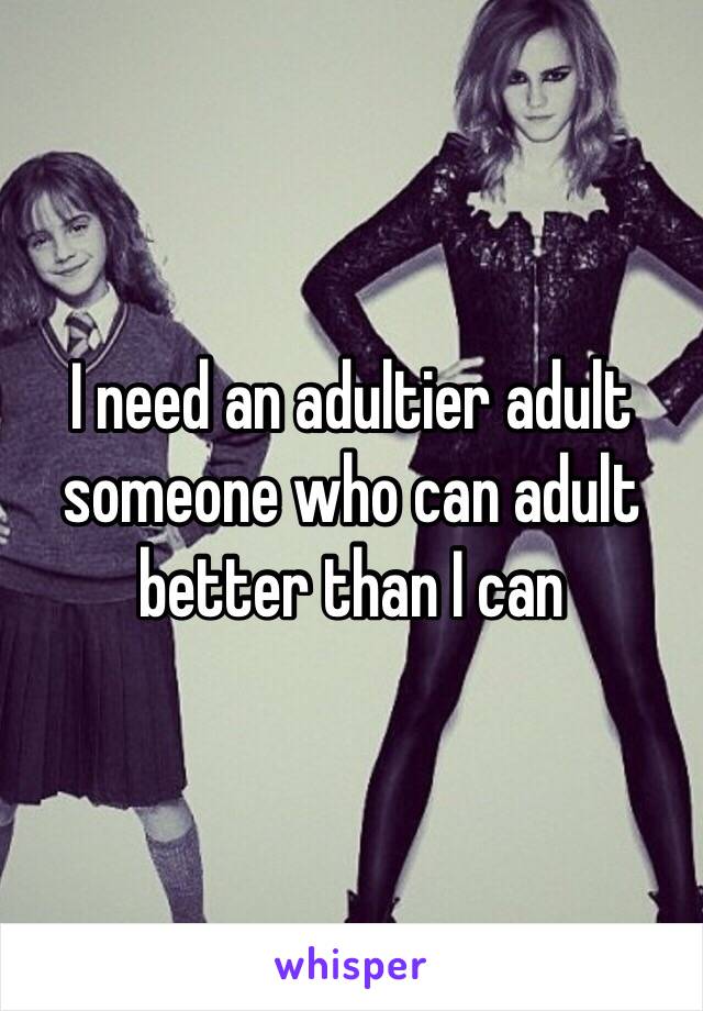 I need an adultier adult someone who can adult better than I can