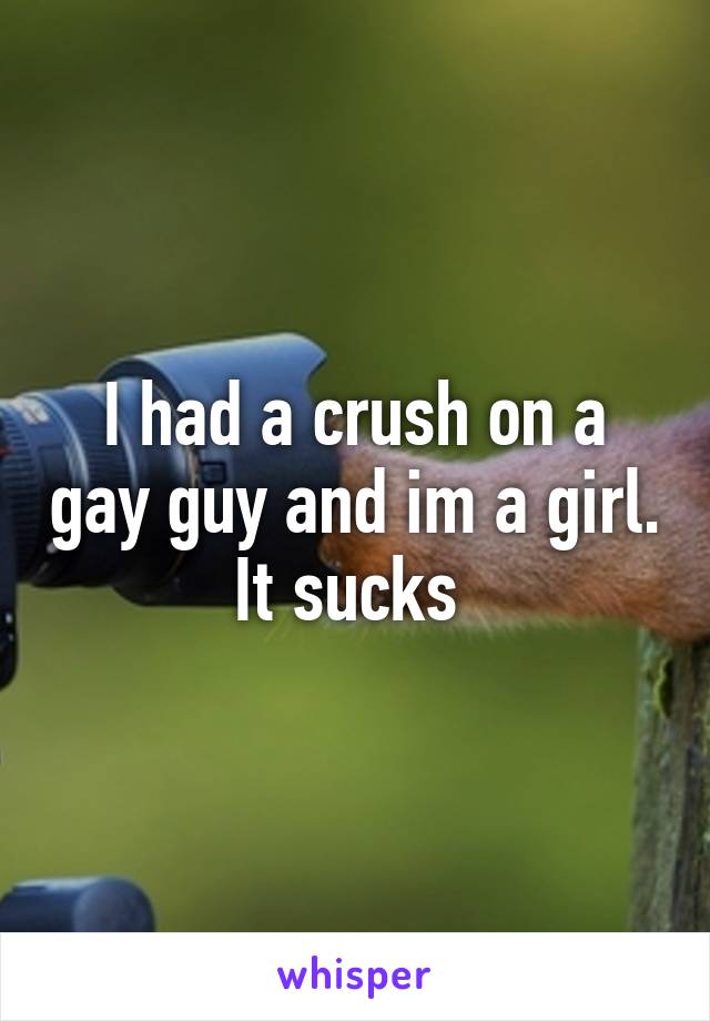 I had a crush on a gay guy and im a girl. It sucks 