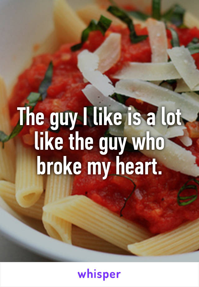 The guy I like is a lot like the guy who broke my heart.