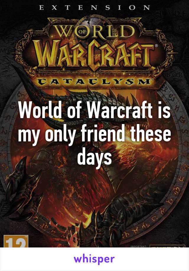 World of Warcraft is my only friend these days