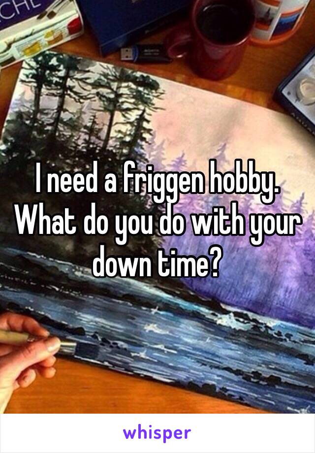 I need a friggen hobby. 
What do you do with your down time?